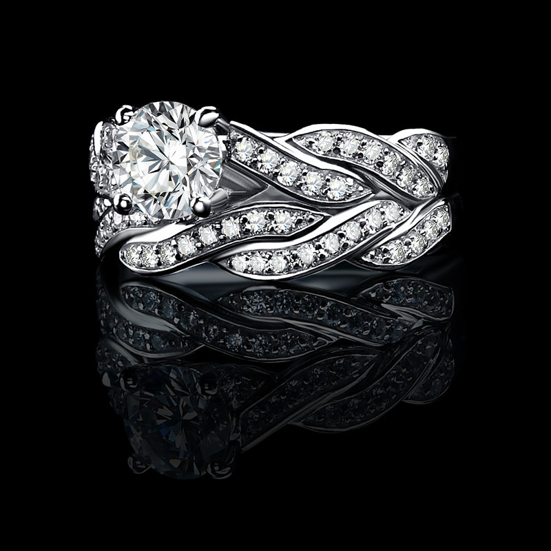 New Real 925 Sterling Silver Wedding Ring Set for Women Wedding Engagement Jewelry Whole N61
