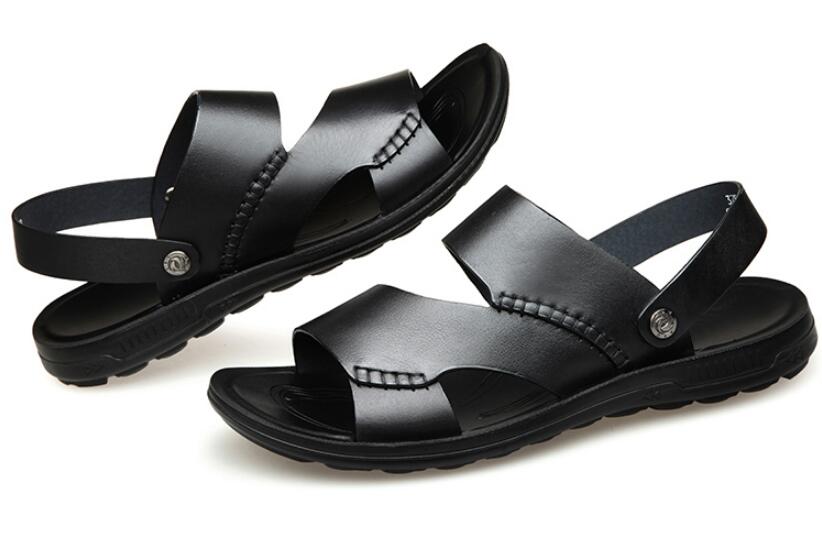 New Arrived Casual shoes Men's sandals leather summer 2019 new slippers dual-use non-slip soft bottom wild casual leather sandals men's tide, Black
New Arrived Casual shoes Men's sandals leather summer 2019 new slippers dual-use non-slip soft bottom wild casual leather sandals men's tide, Black