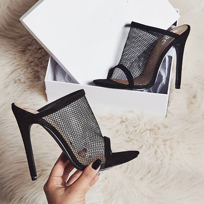 2020 Summer Women 11.5cm High Heels Mules Casual Shales Slides Female Mesh Peep Toe Stiletto Heels Slippers Sexy Fashion Shoes, Black
2020 Summer Women 11.5cm High Heels Mules Casual Shales Slides Female Mesh Peep Toe Stiletto Heels Slippers Sexy Fashion Shoes, Black