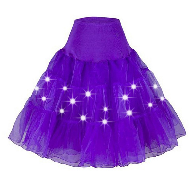 Led Lighting Swing Tutu Skirt Women Halloween Christmas Festival School Girl Party Show Dance Plus Size M-6XL Mesh Midi Tulle Petticoat