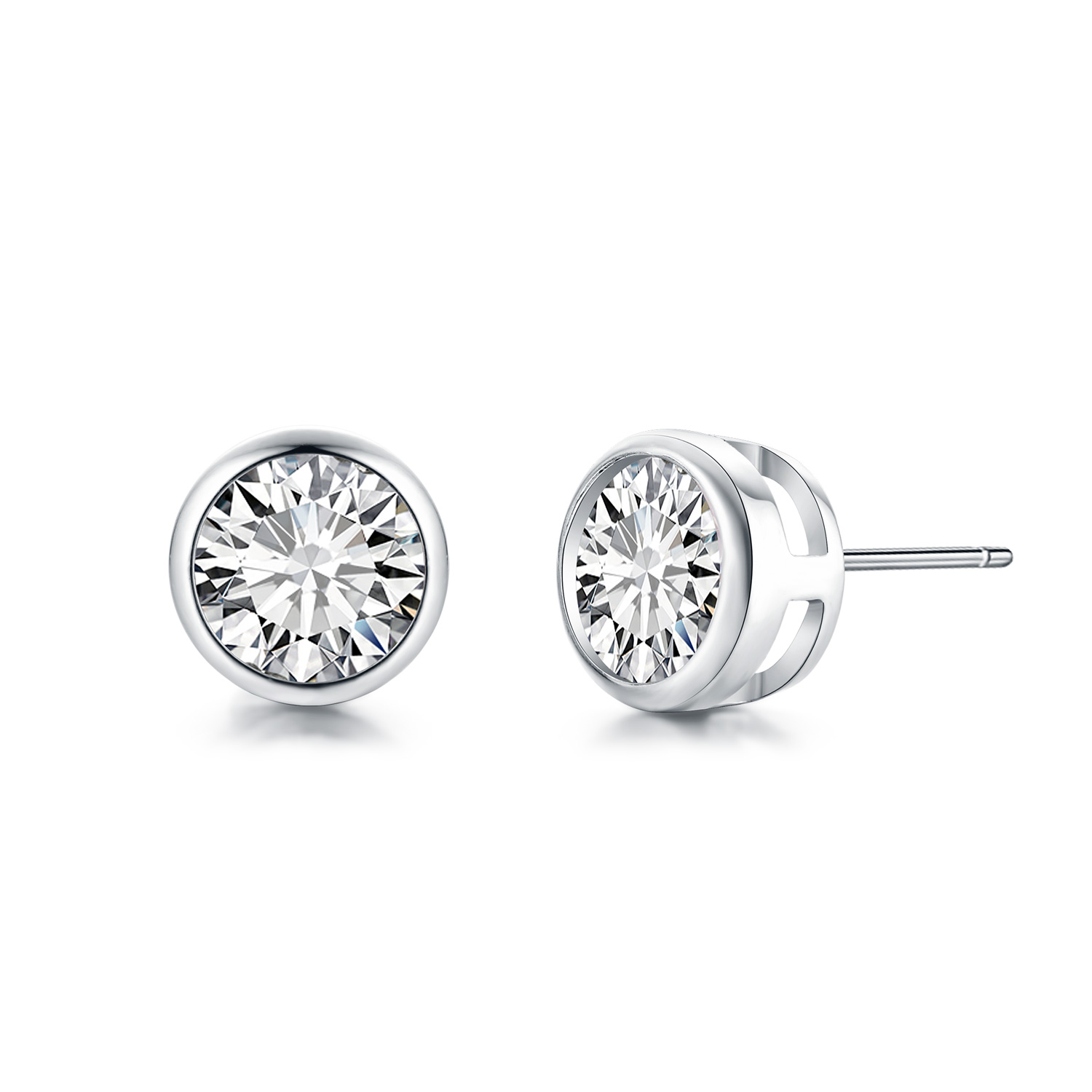 Fashion-Bling Earring Set White Color Cute Round Stud Earrings For Women Fashion Jewelry Birthday Gift Wholesale Fine Jewelry