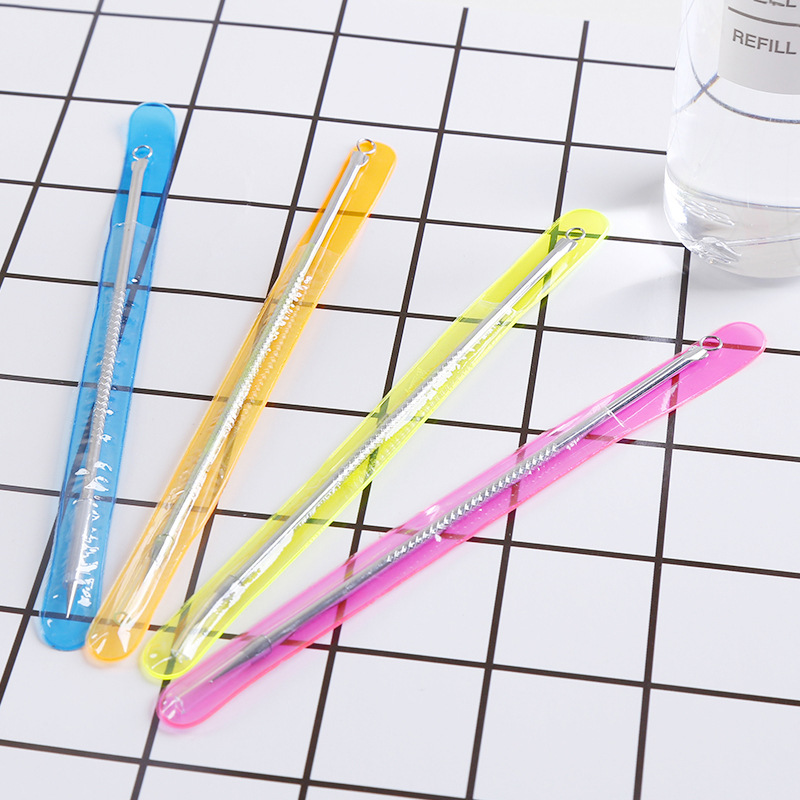 New Silver Blackhead Comedone Acne Blemish Extractor Remover Cosmetic Tool Stainless Needles Remove Tool 8cm WB2211