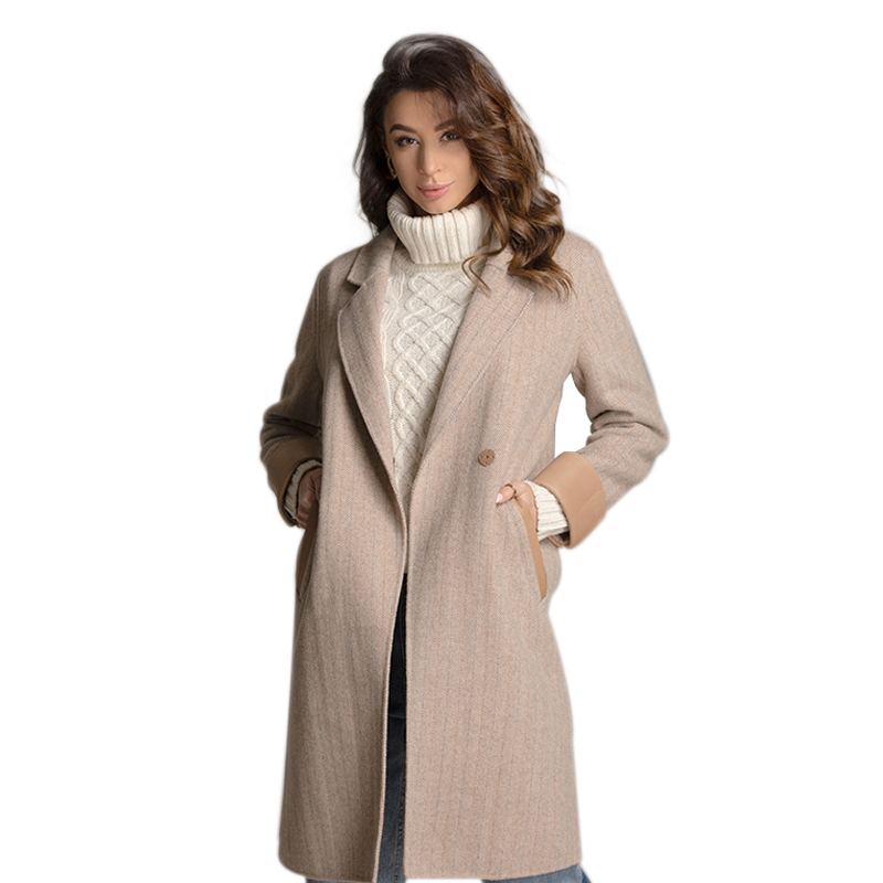 New Australian double-sided cashmere women' wear sheepskin cuff woolen overcoat, Champagne
New Australian double-sided cashmere women' wear sheepskin cuff woolen overcoat, Champagne
