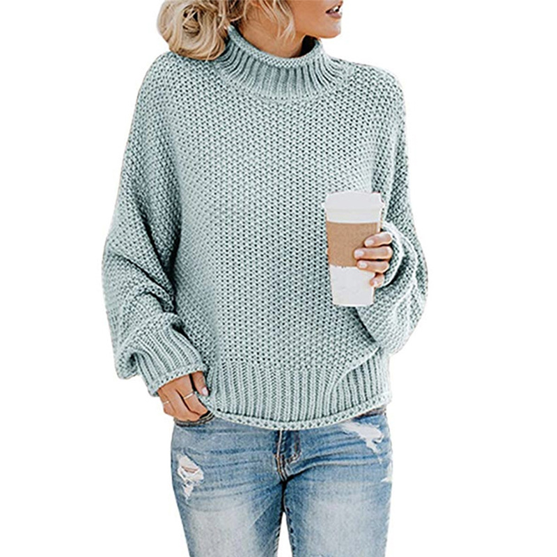 Spot Knits European autumn and winter explosion models thick line high collar pullover sweater women support mixed batch