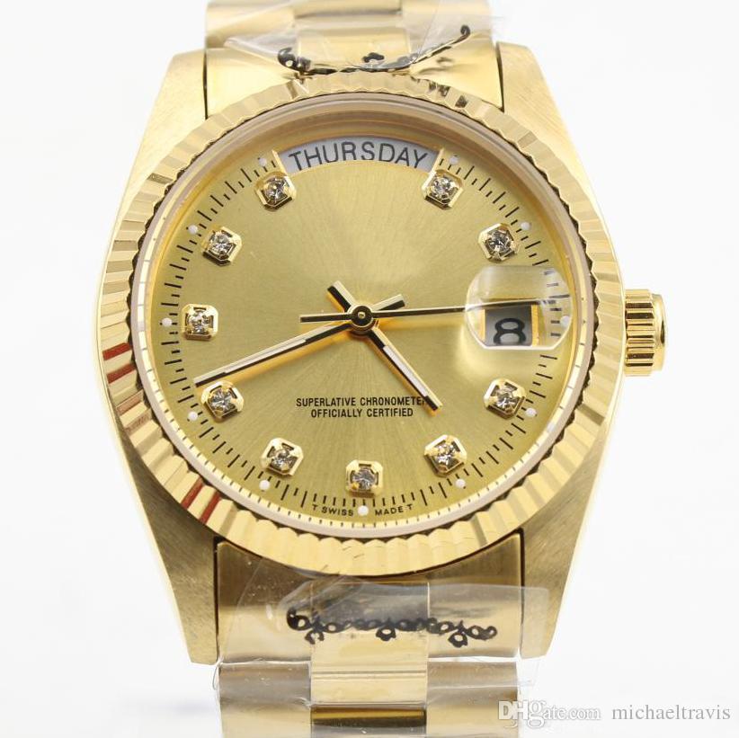 2018 mens gold watches sapphire glass gold dial automatic self winding quality men wristwatches, Slivery;brown
2018 mens gold watches sapphire glass gold dial automatic self winding quality men wristwatches, Slivery;brown