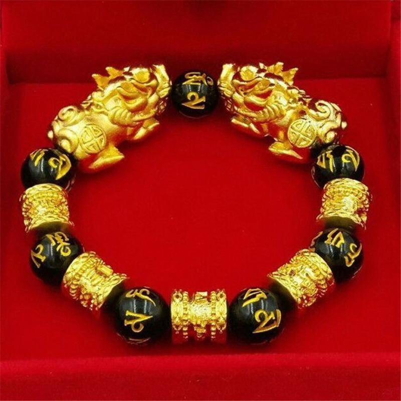 TTLIFE New Obsidian Bead Jewelry Lucky Gold Brave Wealth Bracelet Adjustable Size Jewellery Wealth Golden Bracelet
TTLIFE New Obsidian Bead Jewelry Lucky Gold Brave Wealth Bracelet Adjustable Size Jewellery Wealth Golden Bracelet