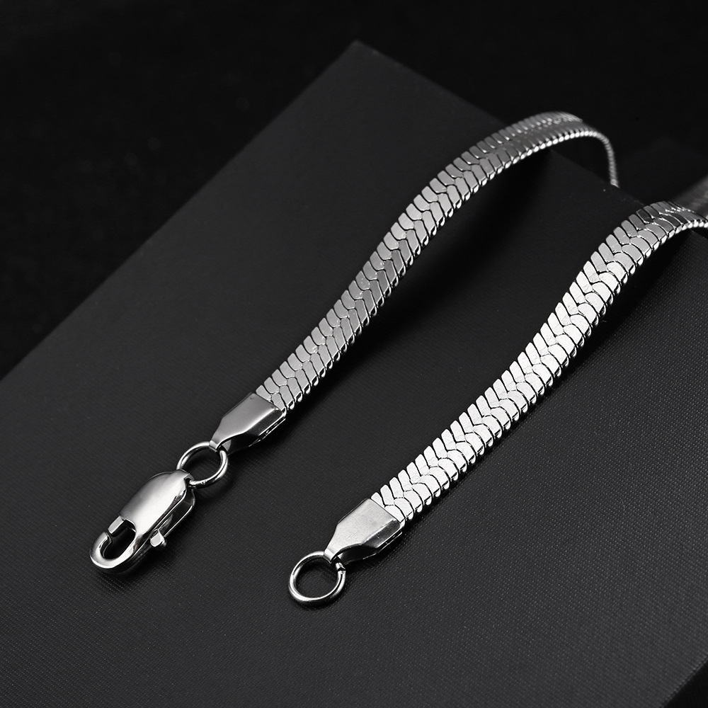 5mm Flat Snake Chain Necklace 316L Stainless Steel Blade Chain Clavicular Chain Necklace Jewelry Wholesales Accessories