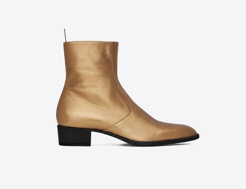Man Paris Fashion Boots Wyatt Zippered Ankle Boots Metallic Leather Slp Stacked Heel Kanye West Popular Shoes, 1 as pic
Man Paris Fashion Boots Wyatt Zippered Ankle Boots Metallic Leather Slp Stacked Heel Kanye West Popular Shoes, 1 as pic