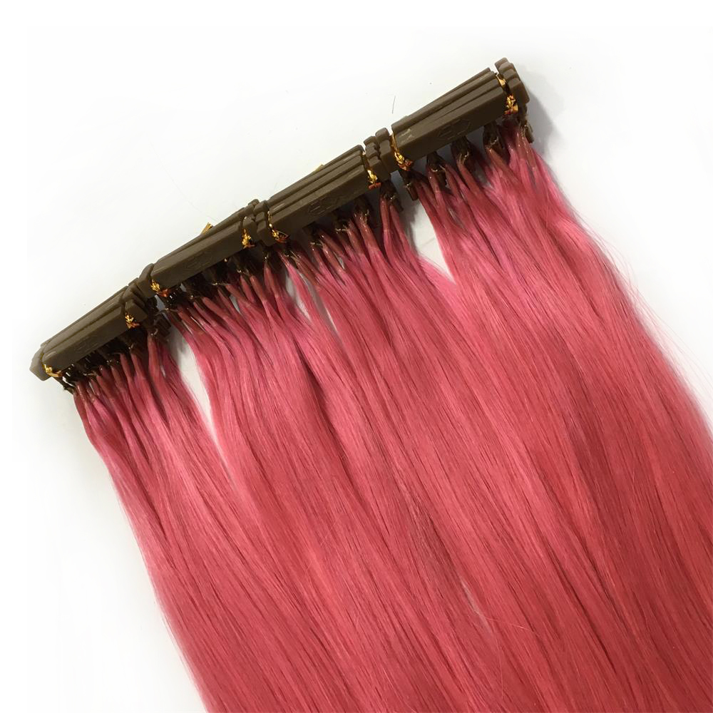 2019 New Products Hair Second Customized Color Available 6D Human Hair Extensions pink# Highlight 50grams/bag Can Be Styled With Iron
