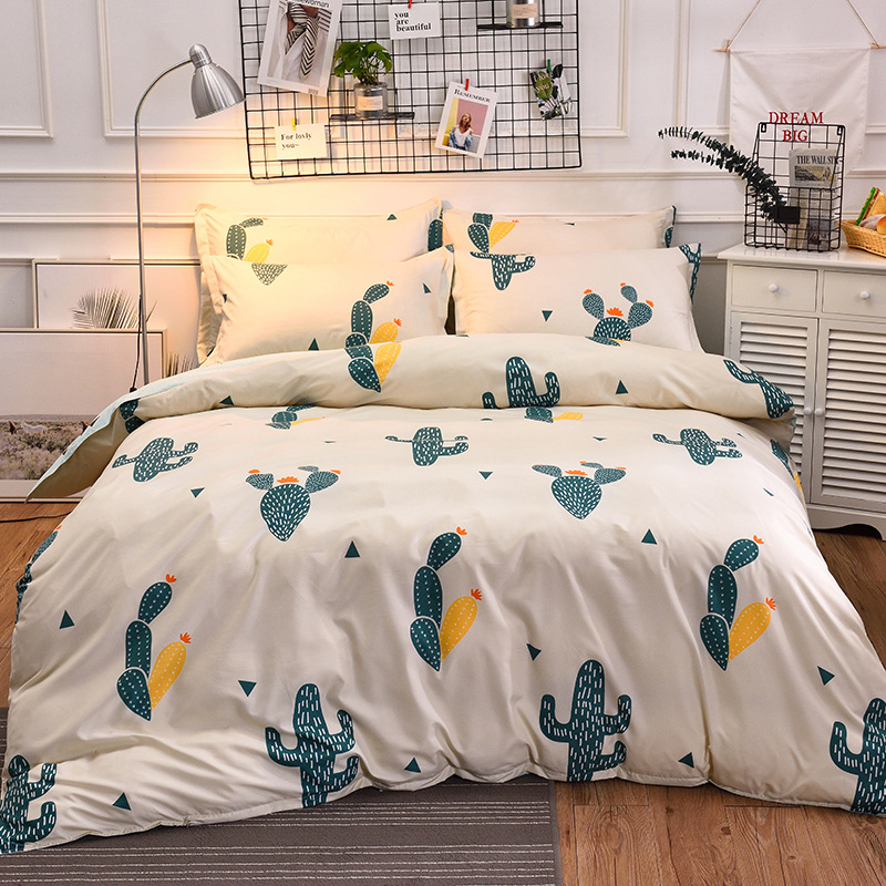 Home Textile summer bedding set Brife style flat sheet Geometric bed set leopard bed linens white grid duvet cover king size