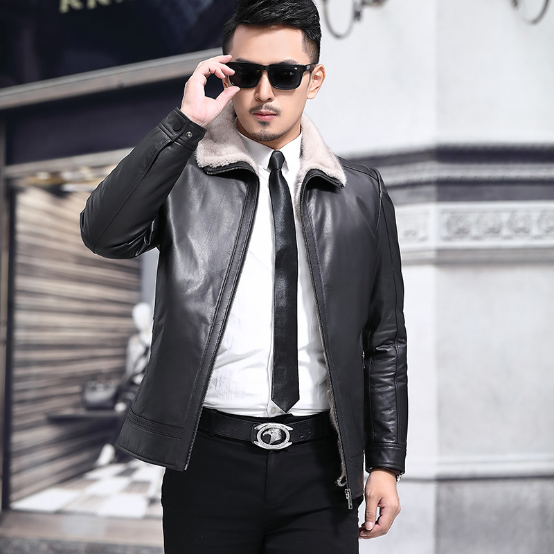 Men Winter Cow Genuine Leather Jacket Real Liner Warm Down Coats Collar Jaqueta De Couro YY552, Black
Men Winter Cow Genuine Leather Jacket Real Liner Warm Down Coats Collar Jaqueta De Couro YY552, Black