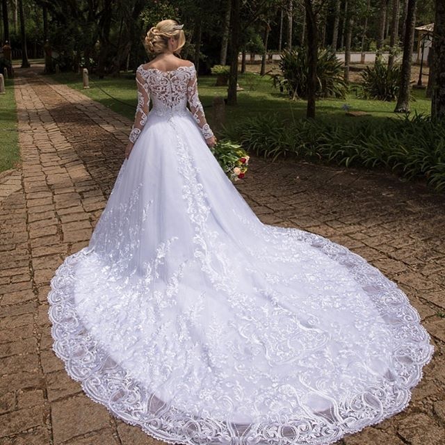 Lace Bohemian Vintage A Line Long Sleeves Sweetheart Robe De Mariage Court Train Wedding Dress Bridal Gowns Garden Boho