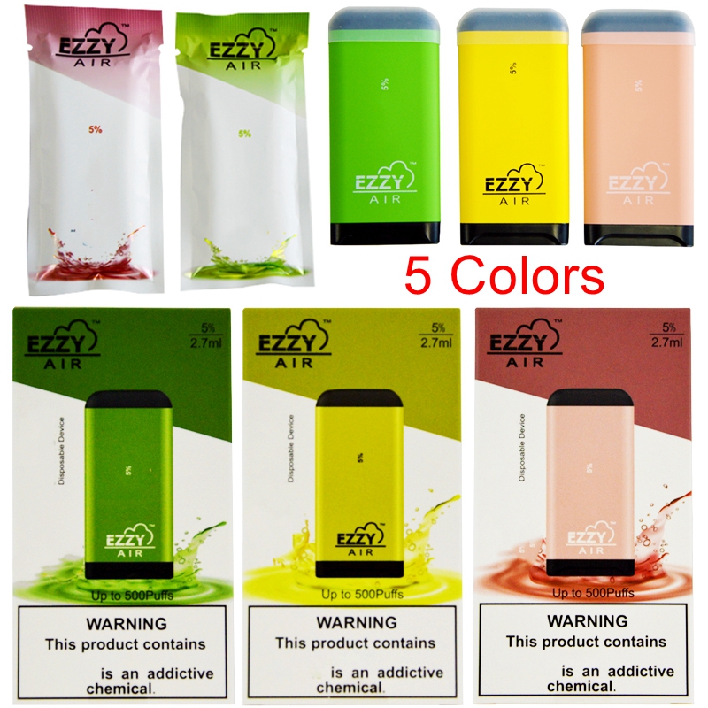 Newest EZZY Air Disposable Device Pods Pre-Filled 2.7ml Vape Pen Pod 450mAh Battery 500puffs Stater Kits Ezzy Air 5 Colors
Newest EZZY Air Disposable Device Pods Pre-Filled 2.7ml Vape Pen Pod 450mAh Battery 500puffs Stater Kits Ezzy Air 5 Colors