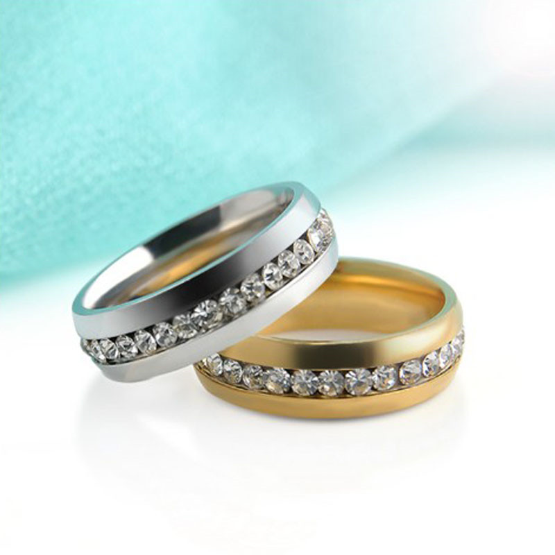 Stainless Steel Crystal Wedding Rings band One Row diamond Gold Ring Finger Couple for Women Men Jewelry Drop Ship
Stainless Steel Crystal Wedding Rings band One Row diamond Gold Ring Finger Couple for Women Men Jewelry Drop Ship