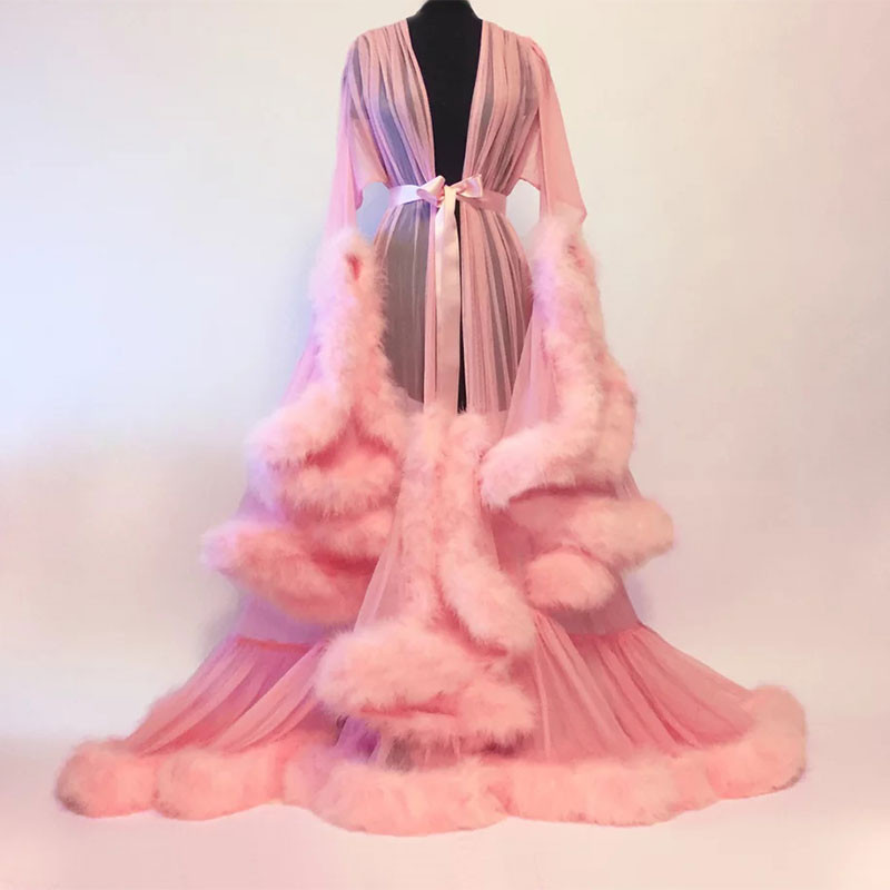 Bridal cape purple feather bride sheer robe tulle illusion long wedding banquet feather robe costume cloak, Red
Bridal cape purple feather bride sheer robe tulle illusion long wedding banquet feather robe costume cloak, Red