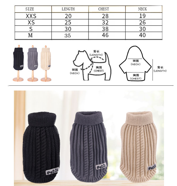 Pet Clothes Autumn and Winter Cat Dog Sweater Knit Apparel Knitwear Doggy Chihuahua Yorkie Poodle Small Dog Costume Pet Coat, Black
Pet Clothes Autumn and Winter Cat Dog Sweater Knit Apparel Knitwear Doggy Chihuahua Yorkie Poodle Small Dog Costume Pet Coat, Black
