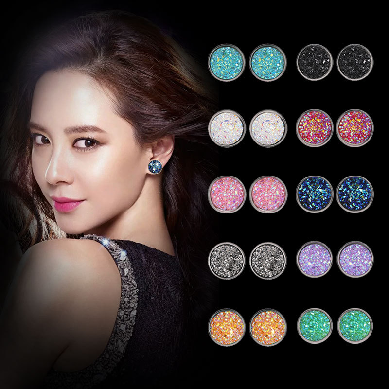 14MM Minimalist Circle Druzy stone Stud Earrings For women shining Resin stainless steel Hypoallergenic Earring Fashion Jewelry in Bulk
14MM Minimalist Circle Druzy stone Stud Earrings For women shining Resin stainless steel Hypoallergenic Earring Fashion Jewelry in Bulk