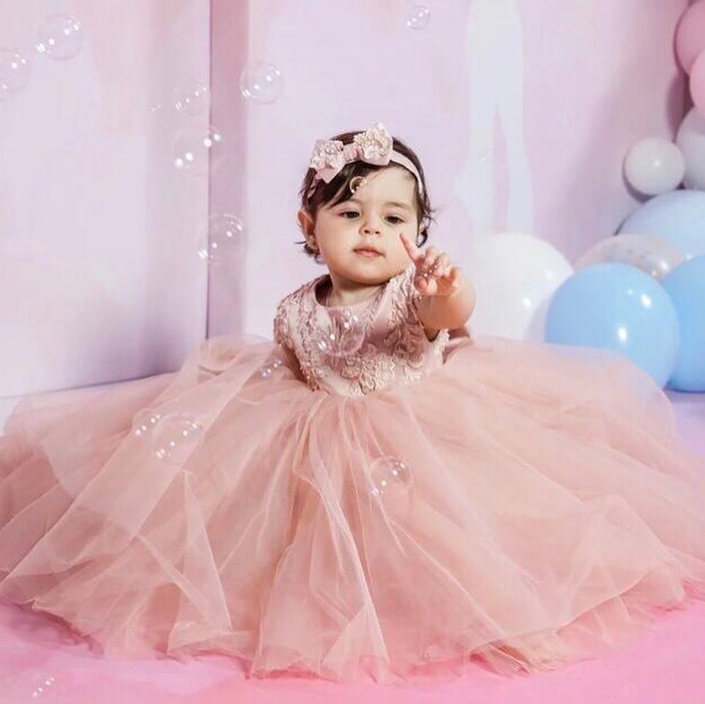 Blush Pink Lace Beaded wer Cap Sleeves Little Girl Wedding Dresses for Communion Pageant 2025