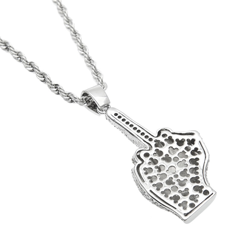 Fashion-Mens Iced Out Pendant Hip Hop Necklace Erect Middle Finger Bling Pendant Necklace Hiphop Jewelry 250615