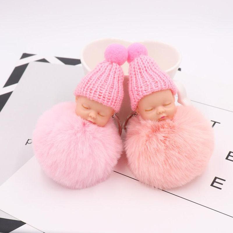 15pcs/Lot Boutique Cute Sleeping Doll Key Chain Lady Plush Bag Car Accessories Gift Wedding Souvenir Giveaways for Guests Charm Keychain