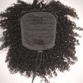Top quality natural hair puff ponytail updo african american short afro kinky curly drawstring ponytail women hair extension 120g 10-22inch