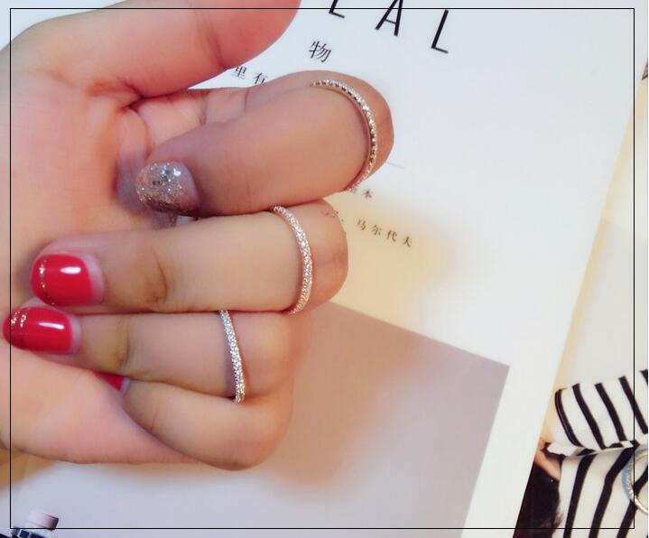 Hot Sale Sparkling Simple Luxury Jewelry 925 Sterling Silver Full White Sapphire CZ Diamond Party Sweet Cute Women Wedding Band Ring Gift