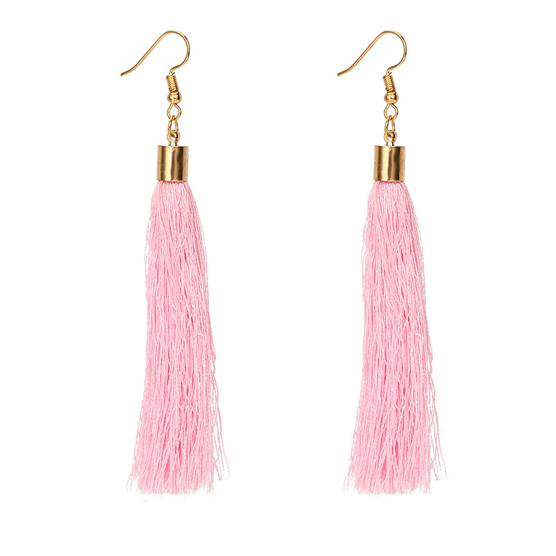Women's long tassel pendant earrings girls tassel earrings elegant temperament Valentine's Day birthday party wild gift