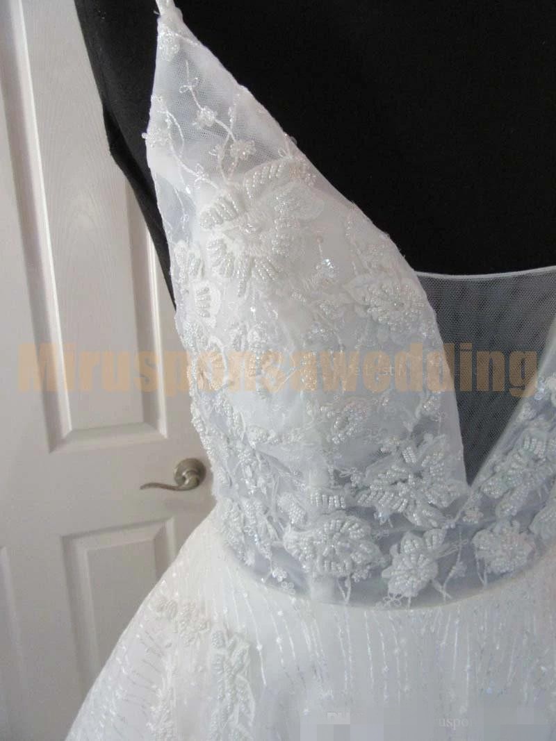 Dresses Line Designer A Spaghetti Straps Beaded Sequins Backless Wedding Gown Newest Custom Made Vestido De Novia
