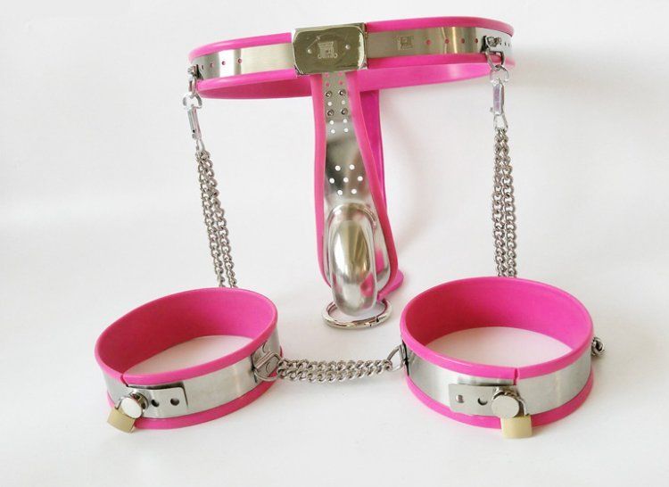 Full Male Model T Chastity-Belt-Device Pink Stainless Steel-Cage Thigh Bands Set #R32
Full Male Model T Chastity-Belt-Device Pink Stainless Steel-Cage Thigh Bands Set #R32