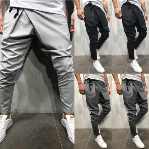 Men Casual Irregular Pants Slim Trousers 2019 New Solid Running Joggers Gym Long Sweatpants M-2xl C19040801