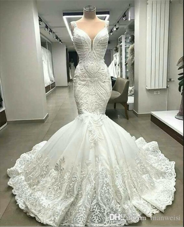 glamorous arabic mermaid wedding dresses sweetheart with straps french lace bridal gowns sweep train vestido de novia custom