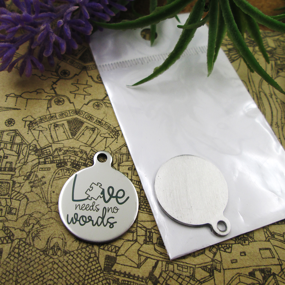 40pcs--"autism love needs no words"stainless steel charms more style for choosing DIY Charms pendants for necklace
40pcs--"autism love needs no words"stainless steel charms more style for choosing DIY Charms pendants for necklace