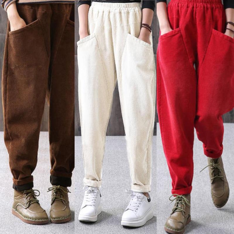 Vintage Style Corduroy Women Elastic Waist Casual Loose Harem Pants Long Trousers Harem Pants Long Trousers, Beige
Vintage Style Corduroy Women Elastic Waist Casual Loose Harem Pants Long Trousers Harem Pants Long Trousers, Beige