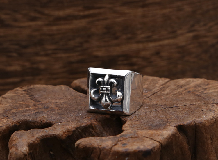 High quality 925 sterling silver fashion jewelry vintage style designer anchor hollow out cut ring American cross design free shipping