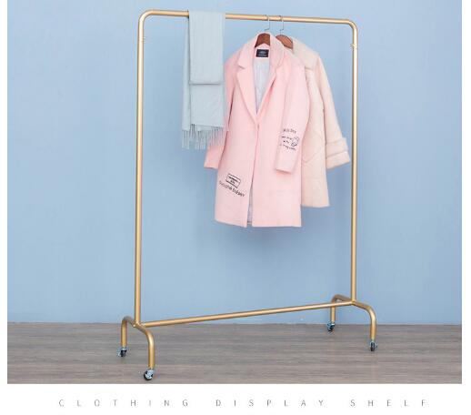Clothing store with pulley rack Bedroom Furniture Women's cloth show nano-gold shelf movable hanging clothes racks