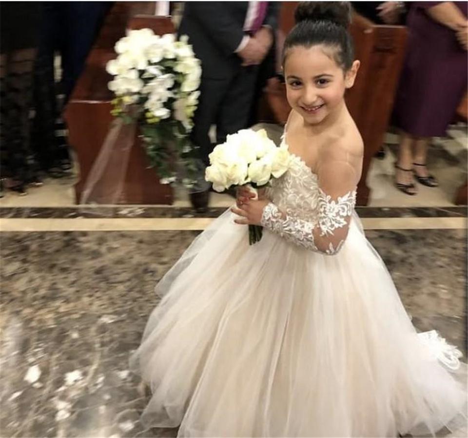 Classy White Ball Gown Flower Girl Dresses Lace Tulle kid wedding Dresses Long Sleeve Toddler Girls Pageant Dresses Applique Prom Gown
Classy White Ball Gown Flower Girl Dresses Lace Tulle kid wedding Dresses Long Sleeve Toddler Girls Pageant Dresses Applique Prom Gown