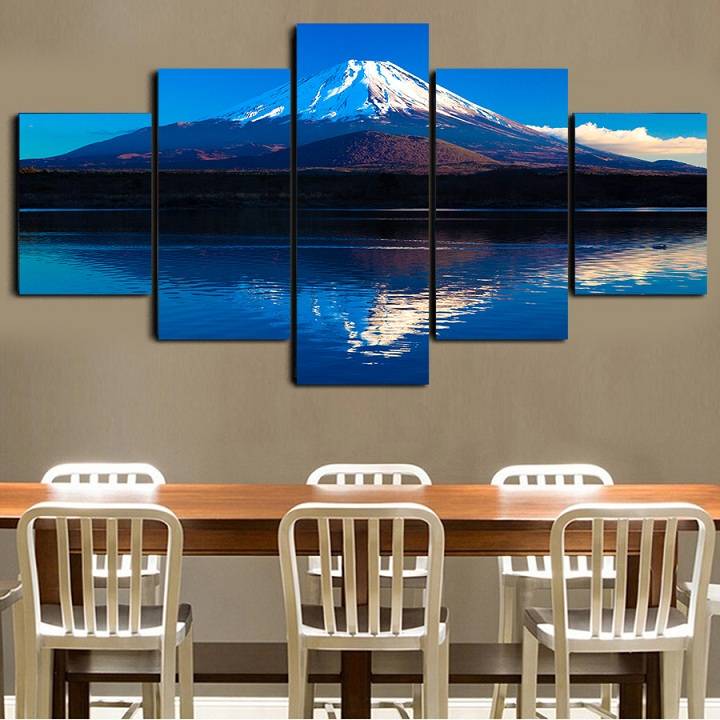 5pcs/set Unframed Mountain Fuji Japanese Mountain Print On Canvas Wall Art Picture For Home and Living Room Decor
