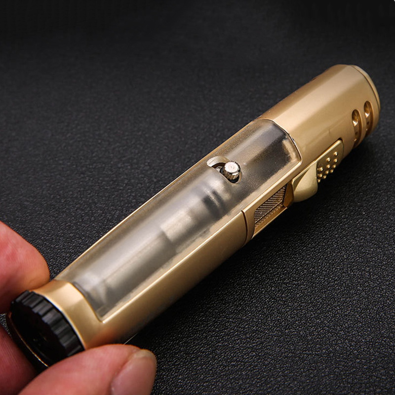 Pocket Cigar Lighter with Gas Window Jet Pen Torch Refillable Windproof Flame Lighters for Welding Soldering Outdoor(Butane not include
Pocket Cigar Lighter with Gas Window Jet Pen Torch Refillable Windproof Flame Lighters for Welding Soldering Outdoor(Butane not include