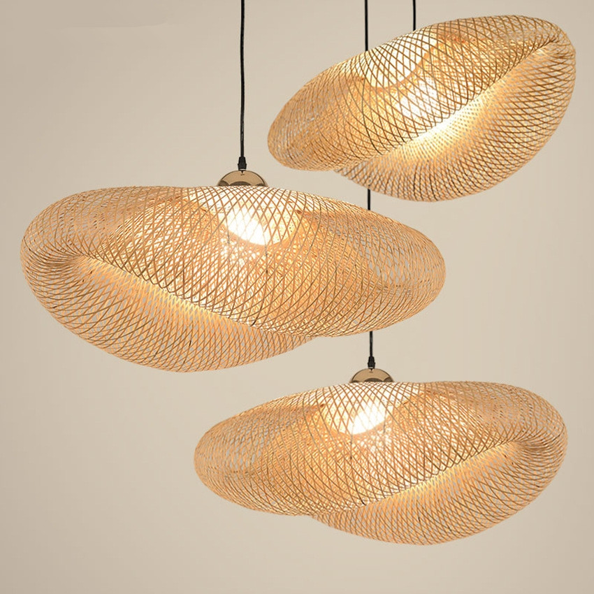 Nordic Wood Pendant Lamp Kitchen Bamboo Fixtures Led Pendant Light Suspension Home Indoor Dining Room Hanging Lamp LED Luminaire