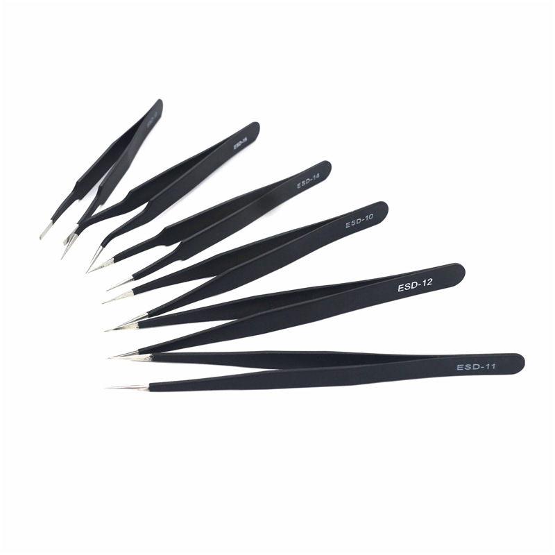 Stainless Steel Tweezers Elbow Pointed Mouth Eyebrow Tools Manual DIY