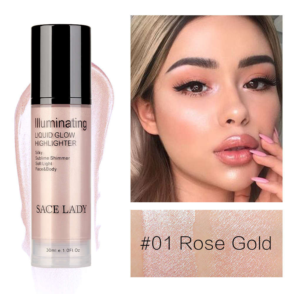Makeup Highlighter Cream For Face And Body Shimmer Illuminator Makeup Liquid Brighten Professional Cosmetic Beauty Tool