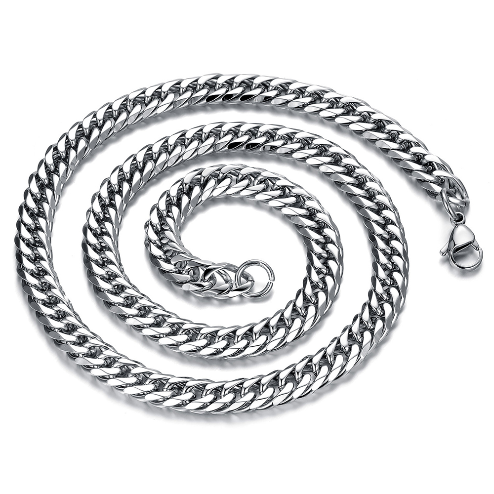 8mm 22inch Cool Men Heavy Thick Titanium Steel Chain Necklace 316L Steel Steel Link Chain Jewelry