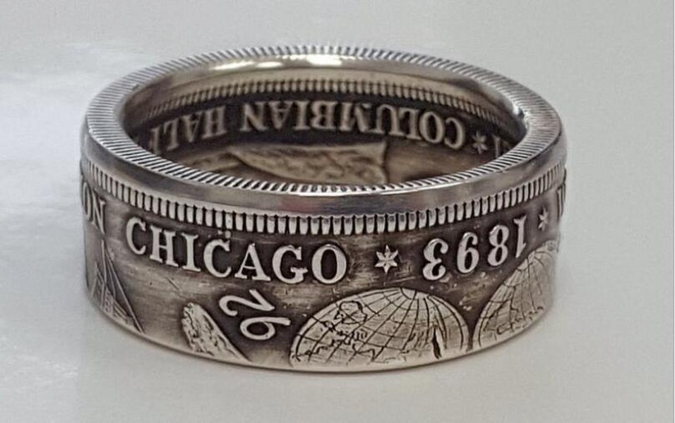 2024 New Vintage Coin Morgan Rings Titanium Steel Carving Party Engagement Band Jewelry Gift for Women dh912272421