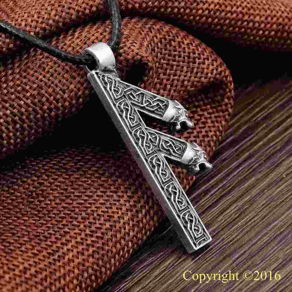 Fashion-Futhark Rune Pendant NECKLACE ANSUZ Rune Yggdrasil Viking Amulet PENDANT Runic Nordic Talisman Pendant Necklace hot sale
