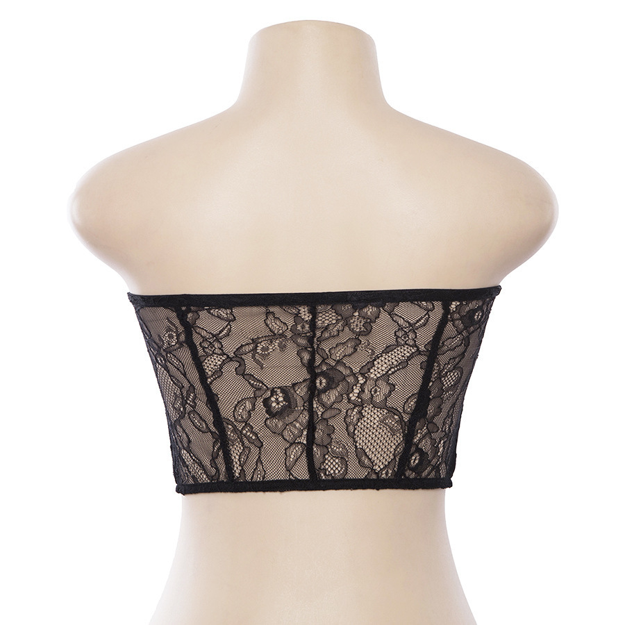 Cryptographic Fashion Off Shoulder Bralette Crop Top Transparent Lace Top Women Strapless Sexy Tie Up Tank Tops 2018 Cami Short Y190123