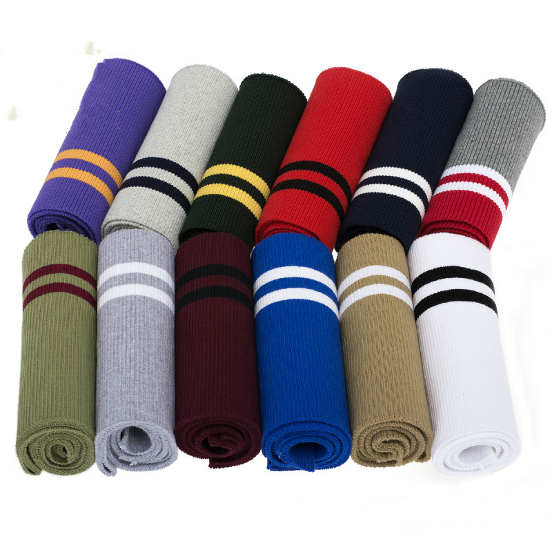Thick Stripe Stretch Knitted Neckline Cuff Waistband Leg Arms Rib Baseball Clothes Fabric For Garment Accessories