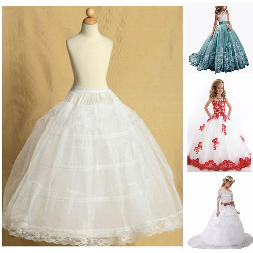 White 2 Hoop Adjustable Size Flower Girl dress Children Little Kids Underskirt Wedding Crinoline Petticoat Fit 3 to 14 Years Girl от DHgate WW