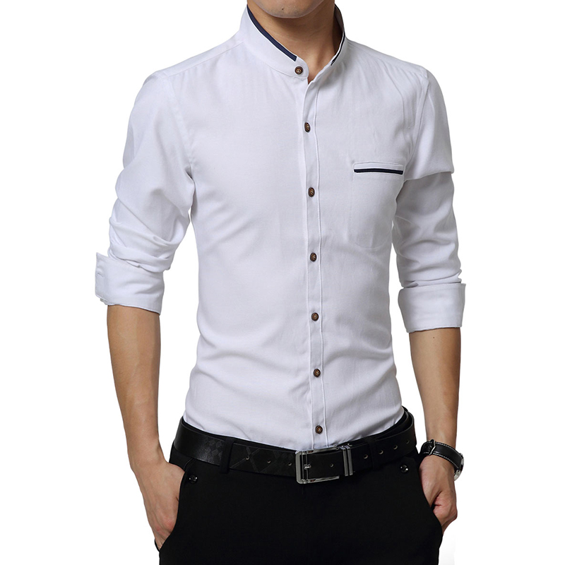 New Mens Long Sleeve Stand Collar Shirts Slim Fit Dress Shirt Male Korean Chinese style Clothes Social Casual Solid Tuxedo Shirt, Gray
New Mens Long Sleeve Stand Collar Shirts Slim Fit Dress Shirt Male Korean Chinese style Clothes Social Casual Solid Tuxedo Shirt, Gray