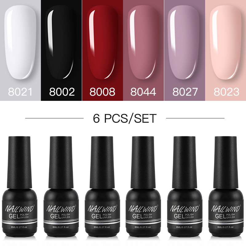 NAILWIND Gel Gel Polish 6PCs/Set Hybrid Semi Permanent UV LED Base Top Coat Nail For Nail Art Manicure Kit Polish
NAILWIND Gel Gel Polish 6PCs/Set Hybrid Semi Permanent UV LED Base Top Coat Nail For Nail Art Manicure Kit Polish