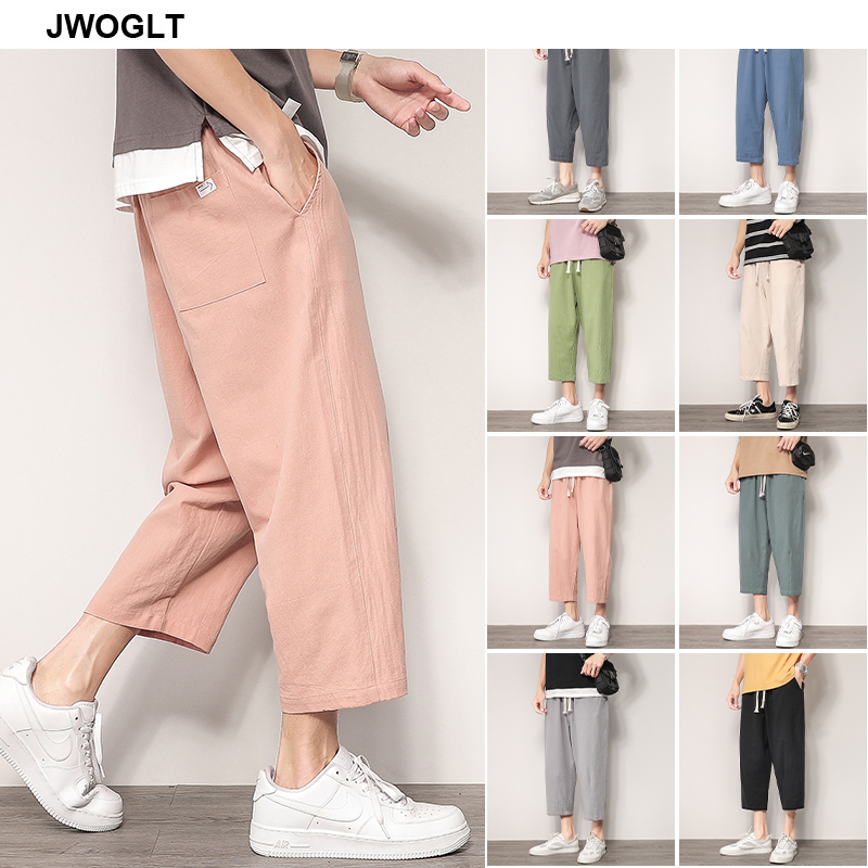 Korean Clothes Summer Ankle Length Casual Harem Pants 100% Cotton Men Loose Joggers Drawstring Waist Harajuku Black Trousers
Korean Clothes Summer Ankle Length Casual Harem Pants 100% Cotton Men Loose Joggers Drawstring Waist Harajuku Black Trousers